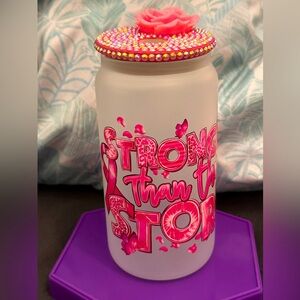 Breast cancer glass cup